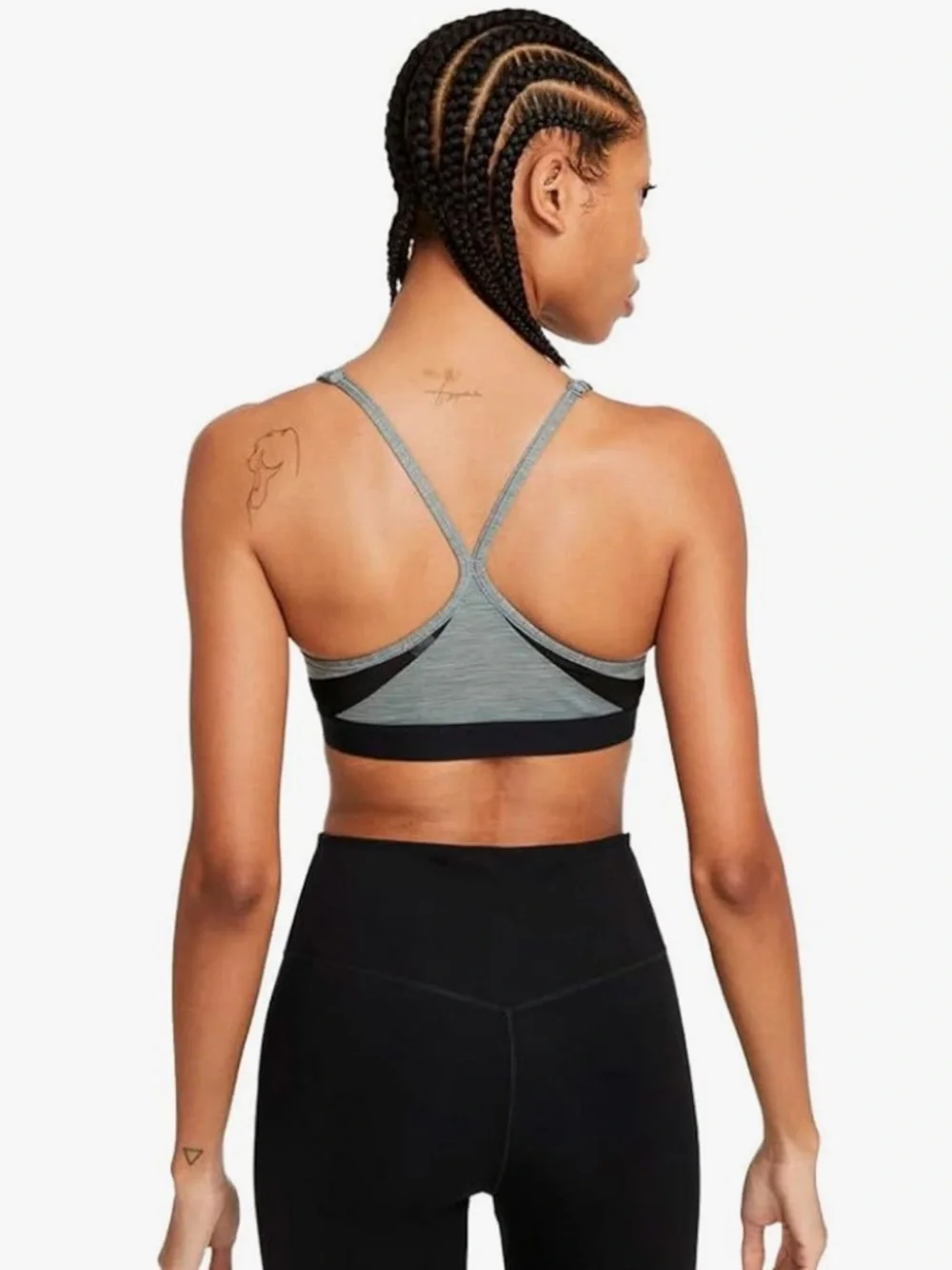 NIKE Dri-Fit Indy Light Gray Black Sports Bra $40 XXL EUC KL